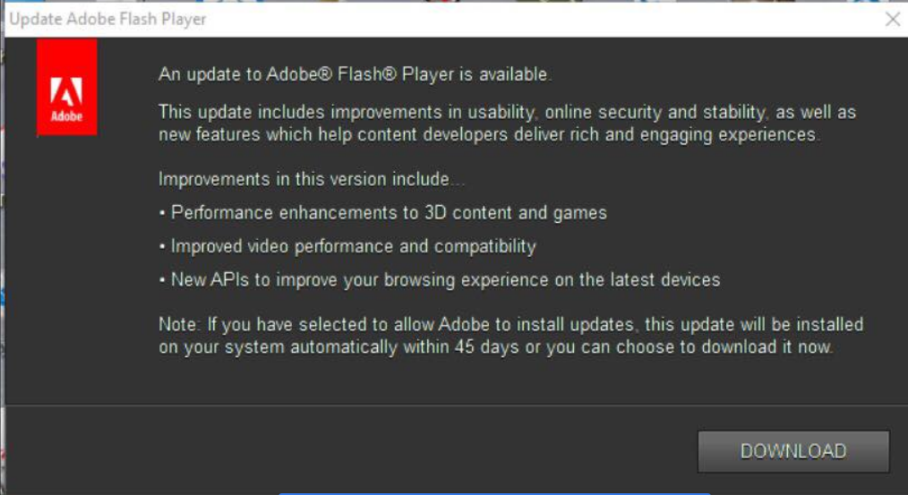 newest adobe flash player update for mac
